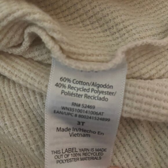 Baby Gap Toddler T-Shirt | Beige Textured Pocket Tee | Size 3T | Cotton Blend - Picture 7 of 7